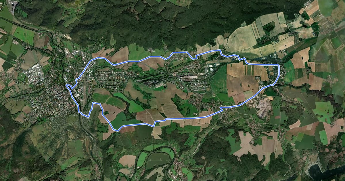 Маршрут Bergbauroute на спутниковом снимке