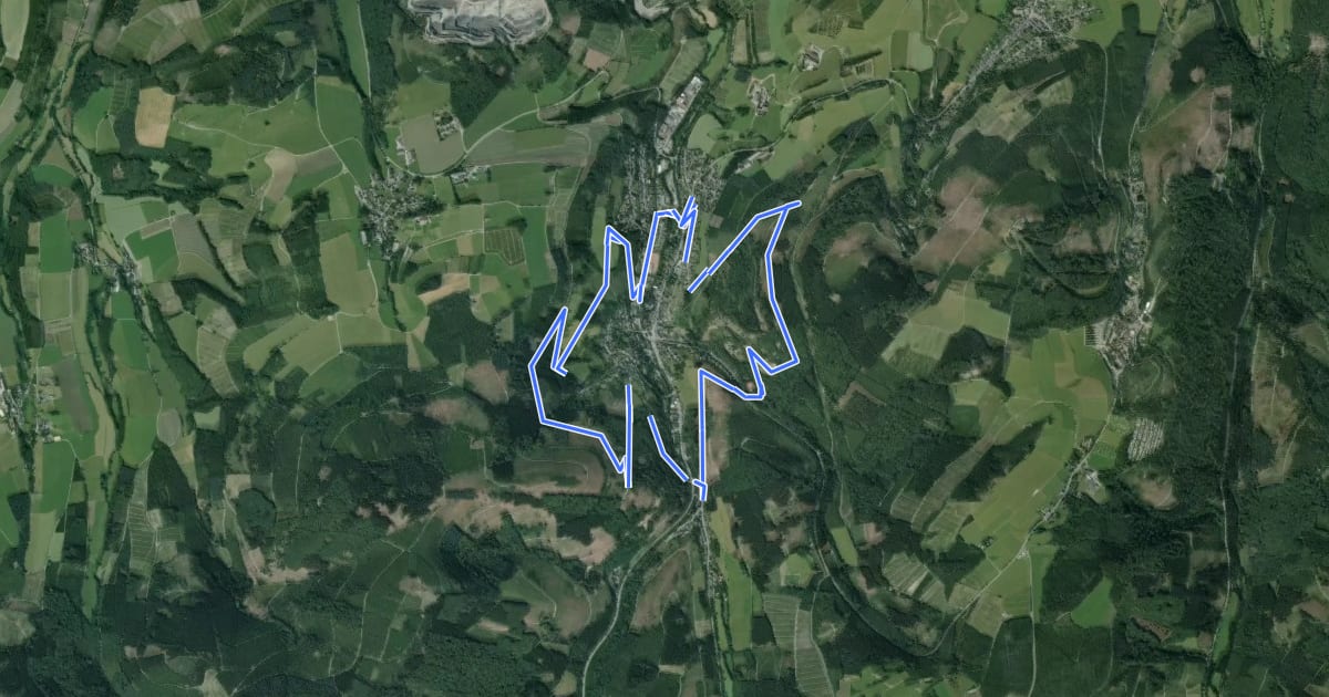 Маршрут Bergbauwanderweg Ramsbeck на спутниковом снимке
