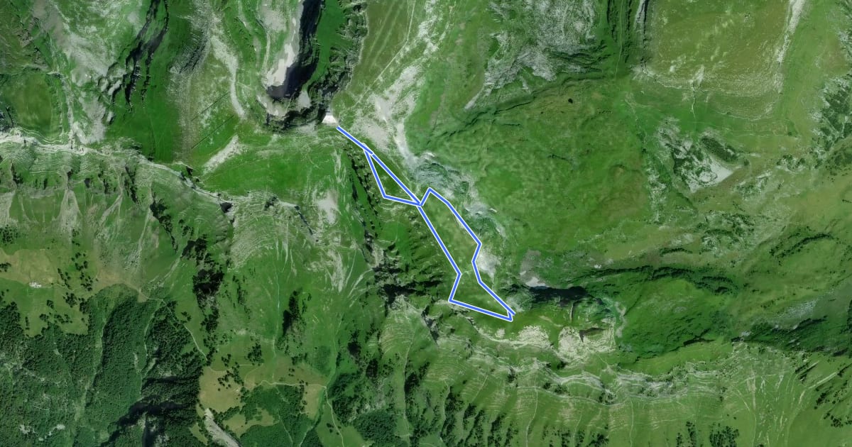 Маршрут Bergblumenweg Chäserrugg - Rosenboden на спутниковом снимке