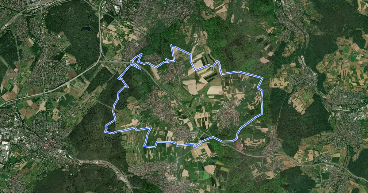 Маршрут Bergdörfer Grenzweg на спутниковом снимке