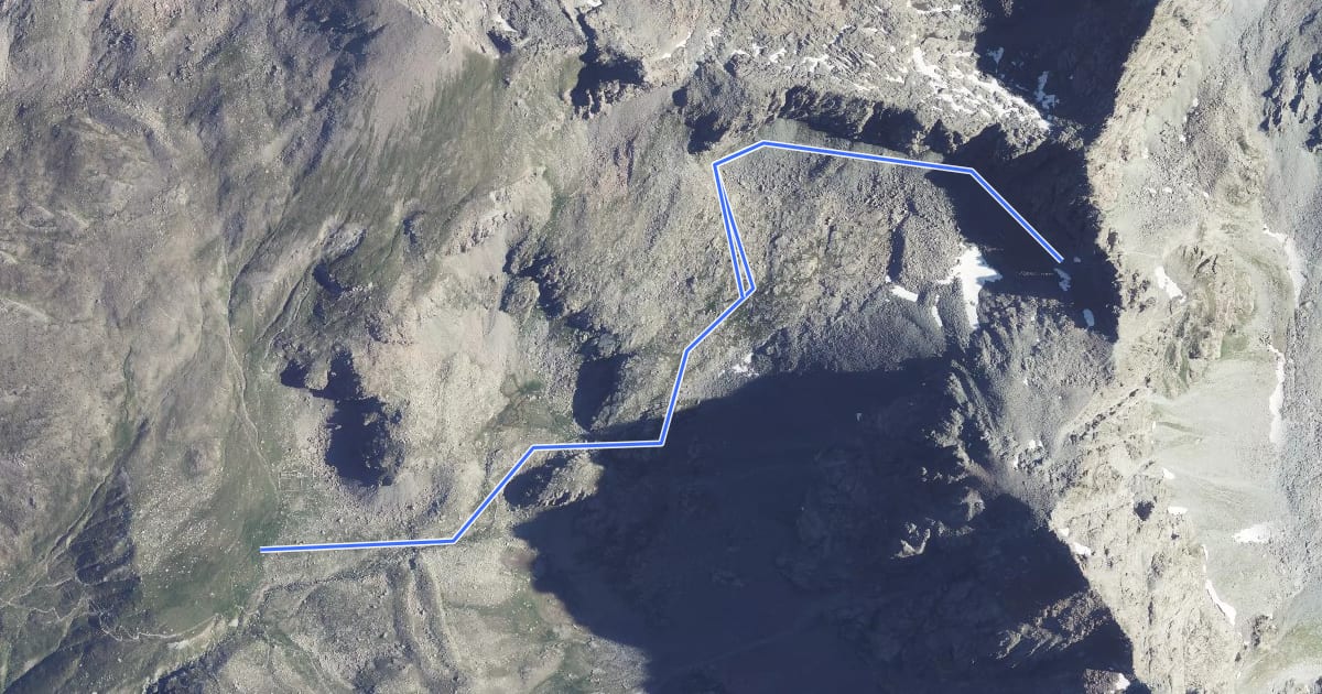 Маршрут Bergerie du Grand Vallon - Tunnel de la Traversette на спутниковом снимке