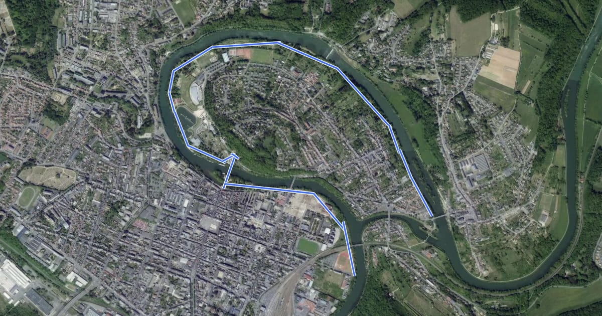 Маршрут Berges de Meuse : Montcy-Notre-Dame ↔ Forges Saint-Charles на спутниковом снимке