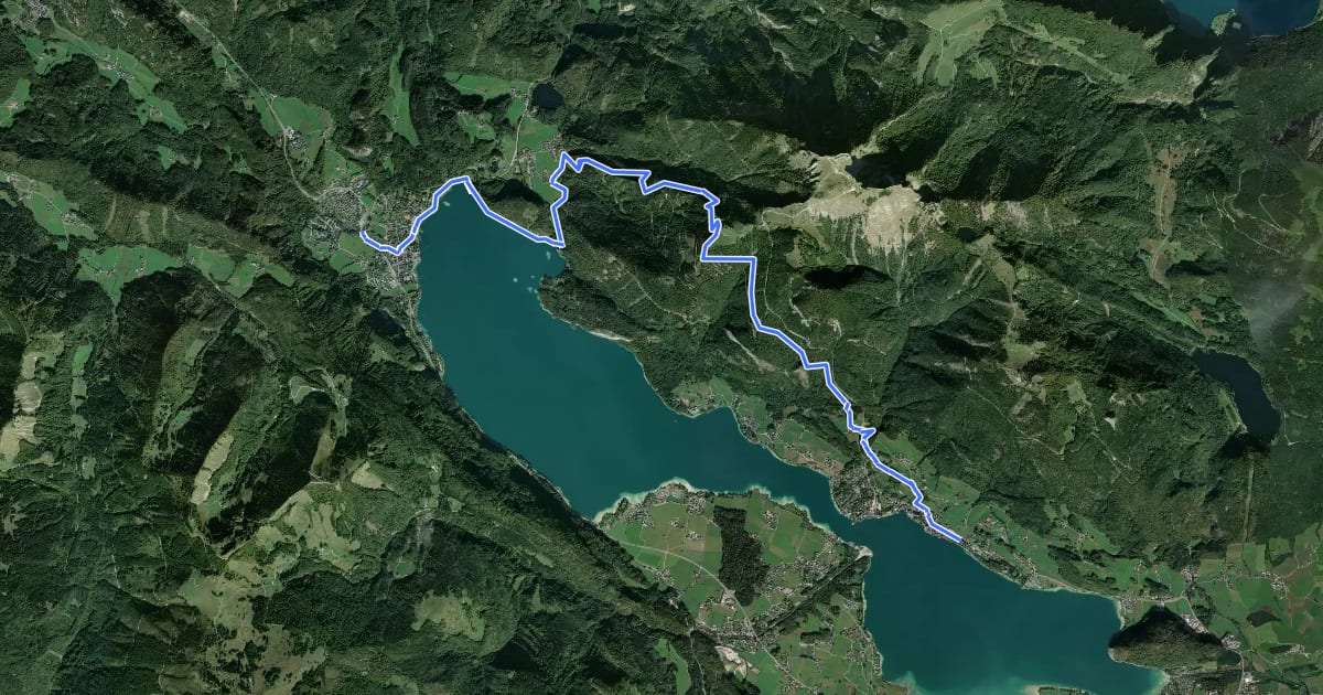 Маршрут BergeSeen Trail 04: St. Wolfgang - St. Gilgen на спутниковом снимке
