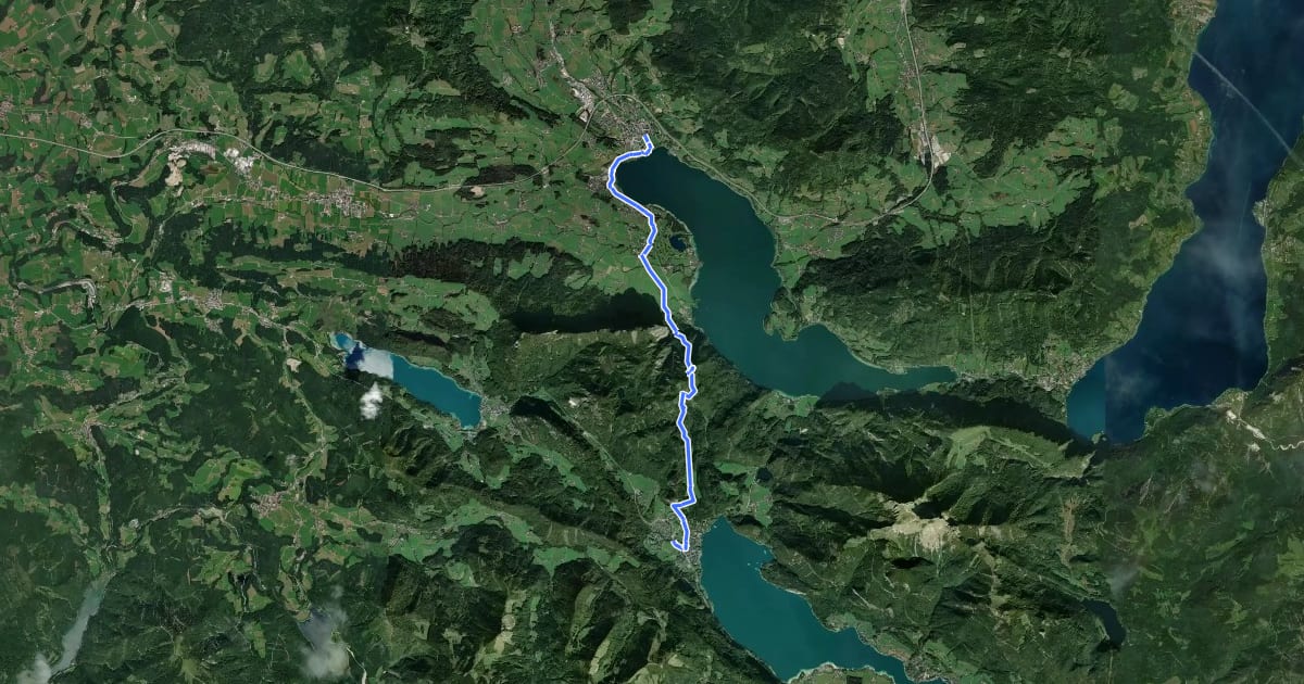 Маршрут BergeSeen Trail 05: St. Gilgen - Mondsee на спутниковом снимке