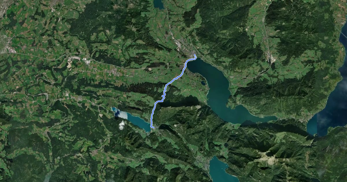 Маршрут BergeSeen Trail 06: Mondsee - Fuschl am See на спутниковом снимке