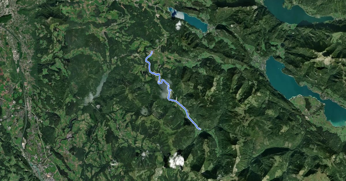 Маршрут BergeSeen Trail 08: Faistenau - Hintersee на спутниковом снимке
