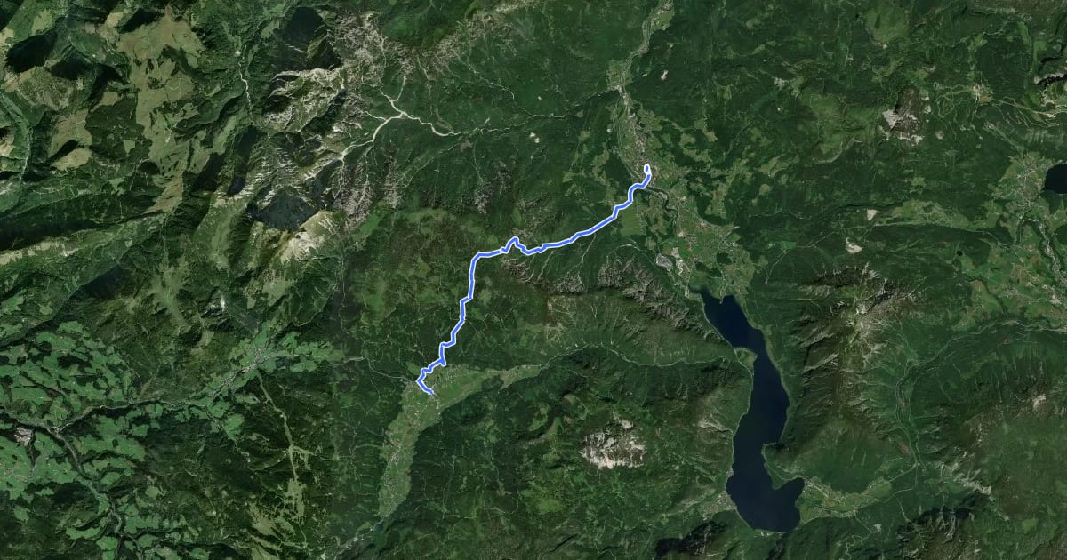 Маршрут BergeSeen Trail 13: Bad Goisern - Gosau на спутниковом снимке