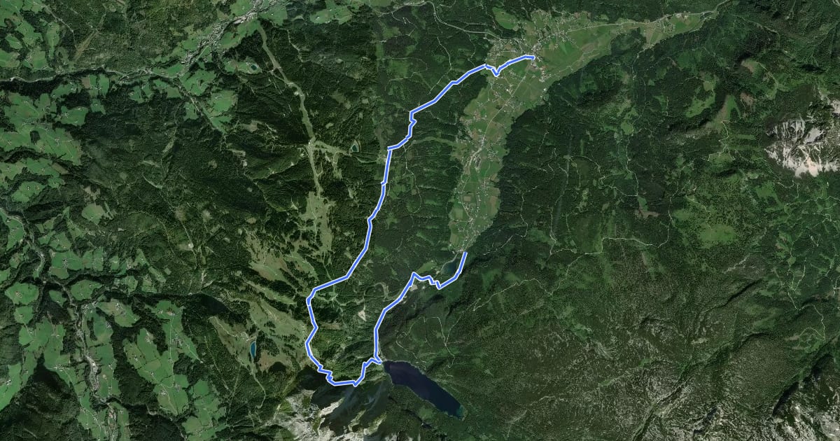 Маршрут BergeSeen Trail 14: Gosau - Hintertal на спутниковом снимке