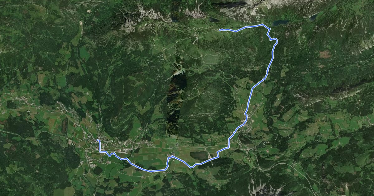 Маршрут BergeSeen Trail 18: Bad Mitterndorf - Tauplitzalm на спутниковом снимке