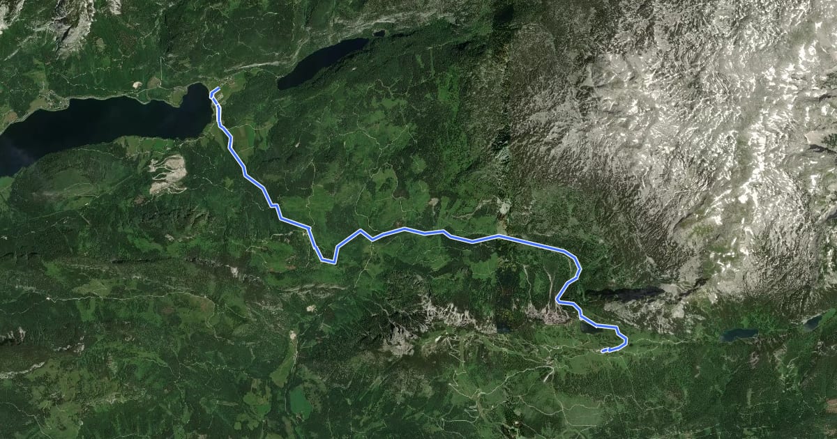 Маршрут BergeSeen Trail 19: Tauplitzalm - Gößl на спутниковом снимке