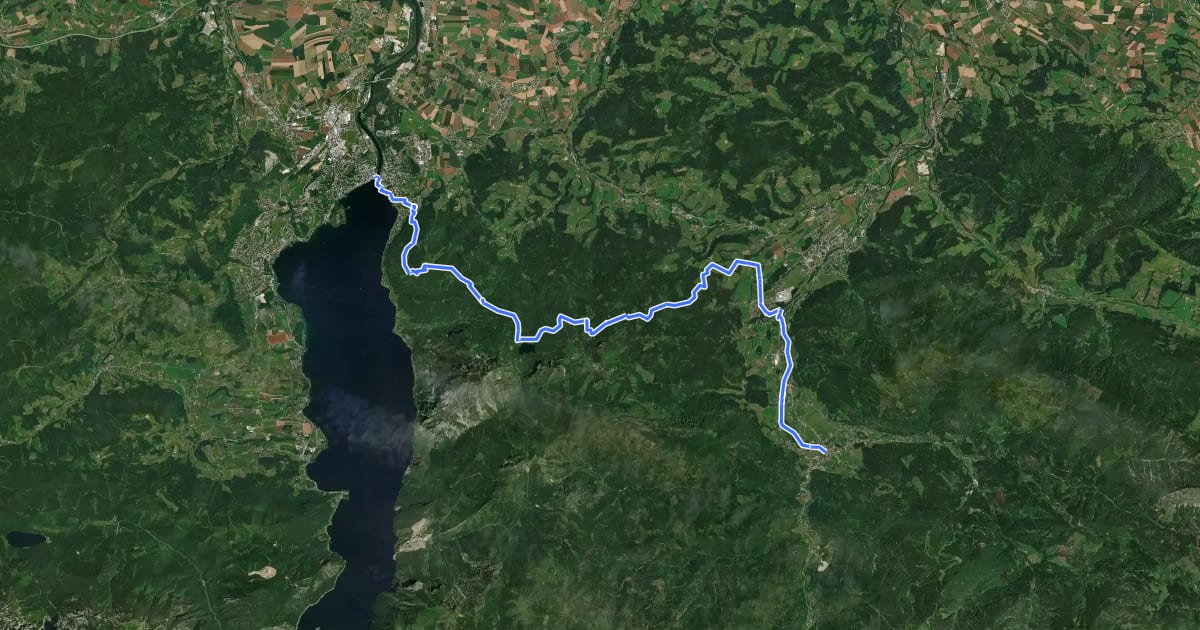 Маршрут BergeSeen Trail 23: Grünau - Gmunden на спутниковом снимке
