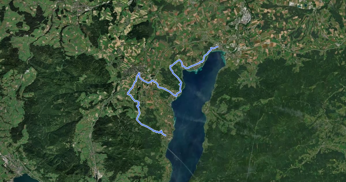 Маршрут BergeSeen Trail A1: Seewalchen - Nußdorf на спутниковом снимке