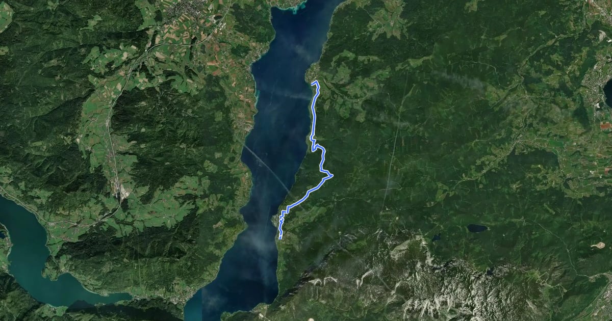 Маршрут BergeSeen Trail A4: Steinbach - Weyregg на спутниковом снимке