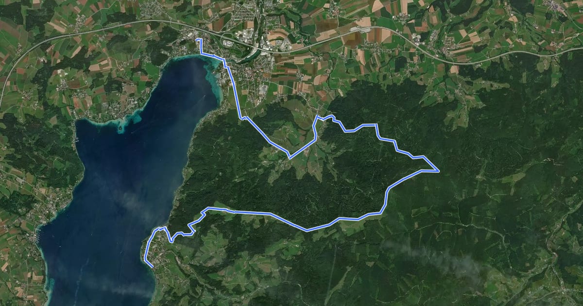 Маршрут BergeSeen Trail A5: Weyregg - Seewalchen на спутниковом снимке