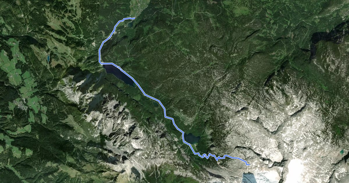Маршрут BergeSeen Trail D1: Gosau-Hintertal - Adamekhütte на спутниковом снимке