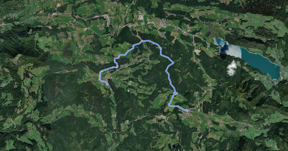 Маршрут BergeSeen Trail F2: Ebenau - Faistenau на спутниковом снимке