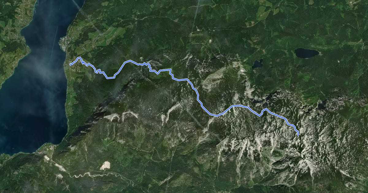 Маршрут BergeSeen Trail H2: Rieder Hütte - Steinbach am Attersee на спутниковом снимке
