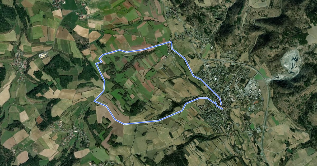 Маршрут Bergfeld-Weg KU 32 на спутниковом снимке
