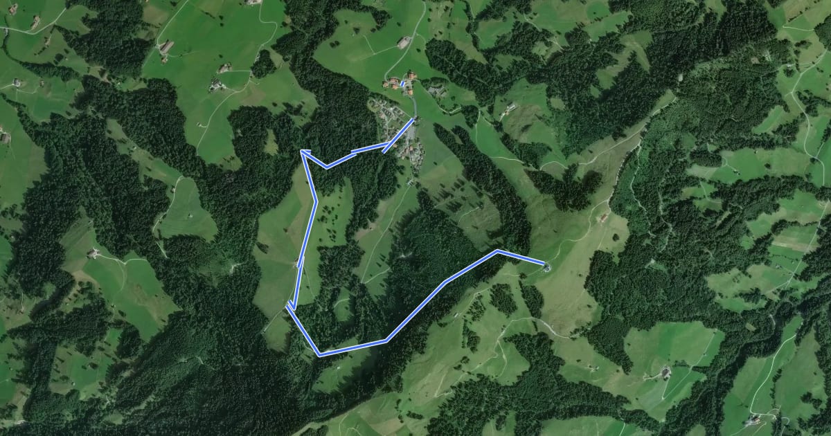 Маршрут Berghaus First - Reistegg - Heiligkreuz на спутниковом снимке