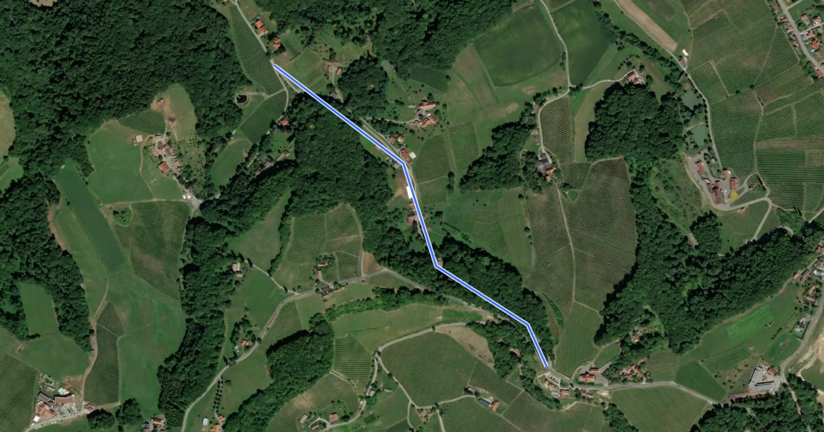 Маршрут Berghausen 1a на спутниковом снимке