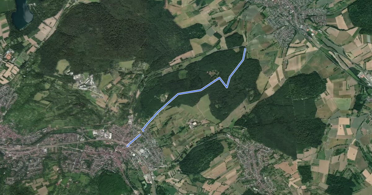 Маршрут Berghausen Bahnhof - Frühmessweg Kreuz на спутниковом снимке