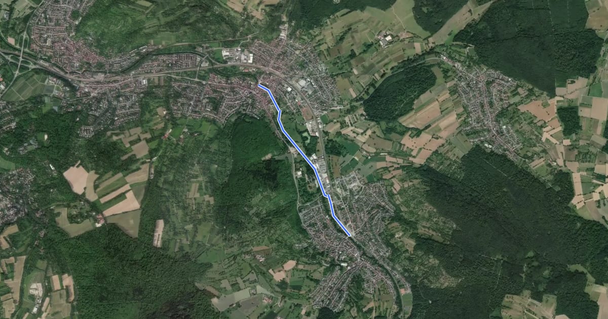 Маршрут Berghausen Mitte - Söllingen Bahnhof на спутниковом снимке