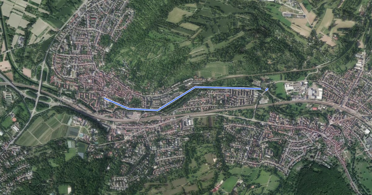 Маршрут Berghausen Vogelpark - Grötzingen Rathaus на спутниковом снимке
