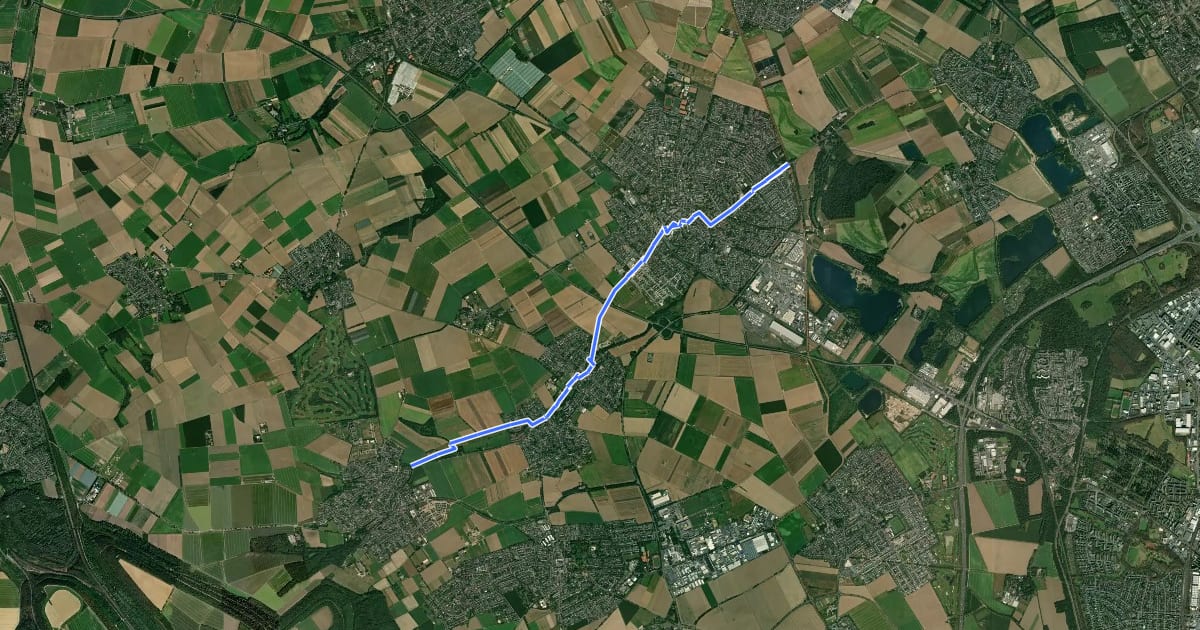 Маршрут Bergheim (25) - Pulheim (33) на спутниковом снимке