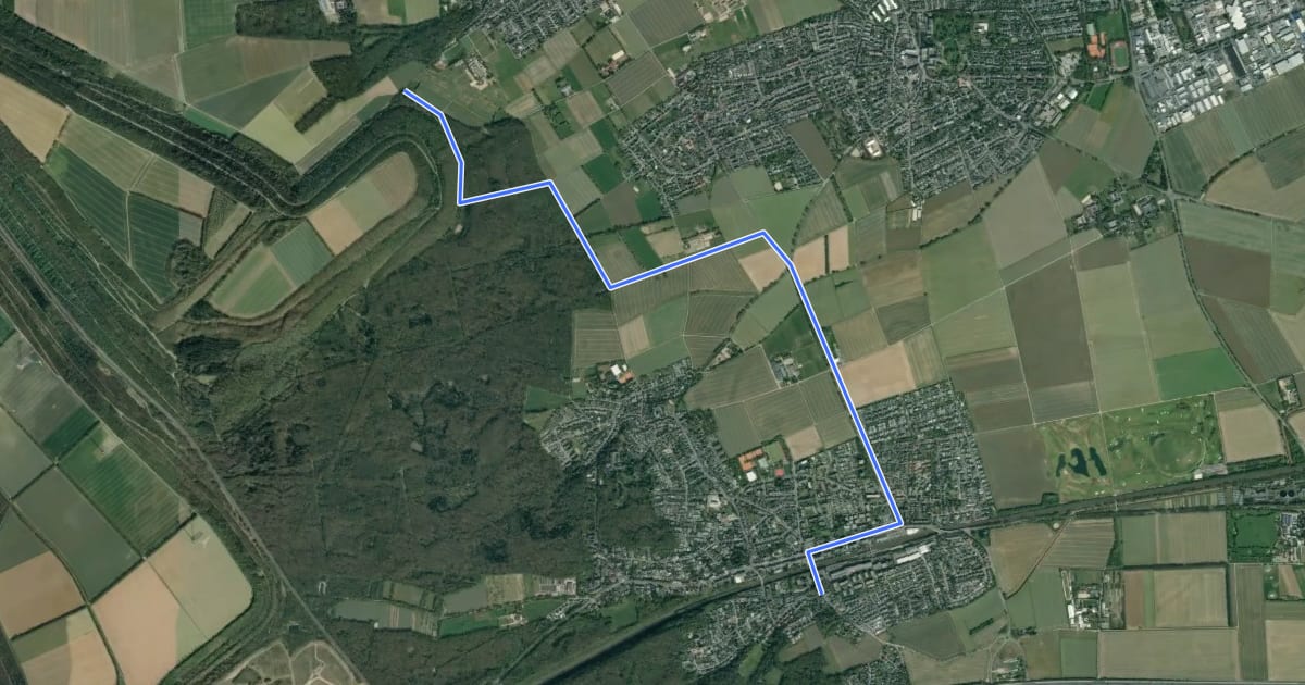 Маршрут Bergheim (34) - Frechen (35) на спутниковом снимке