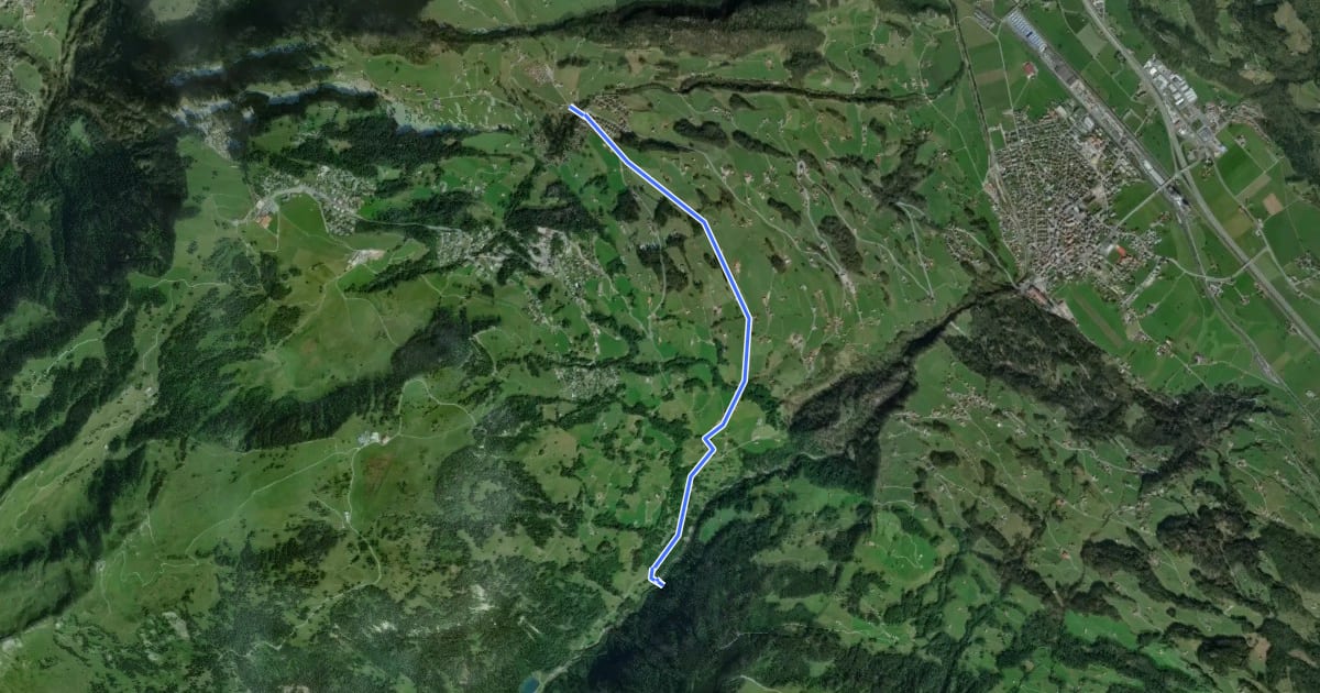 Маршрут Bergheim Vadella - Bildbrugg на спутниковом снимке