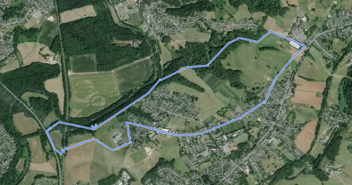 Маршрут Bergisch-Neukirchen Rundweg A7 на спутниковом снимке