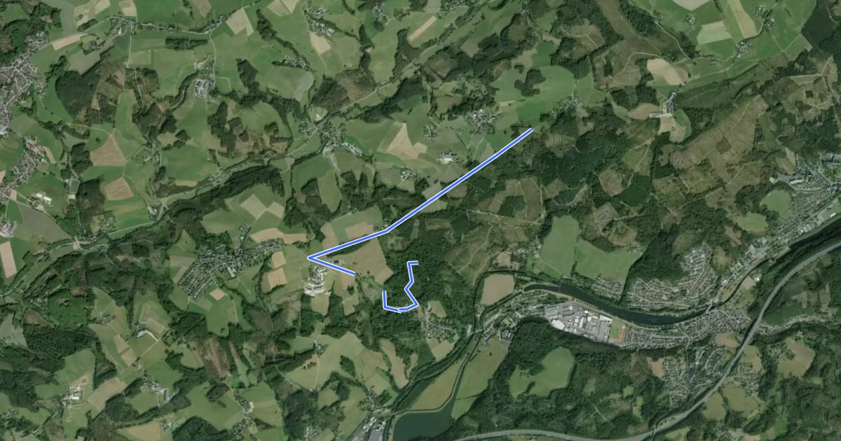 Маршрут Bergische Schweiz Rundweg A7 на спутниковом снимке
