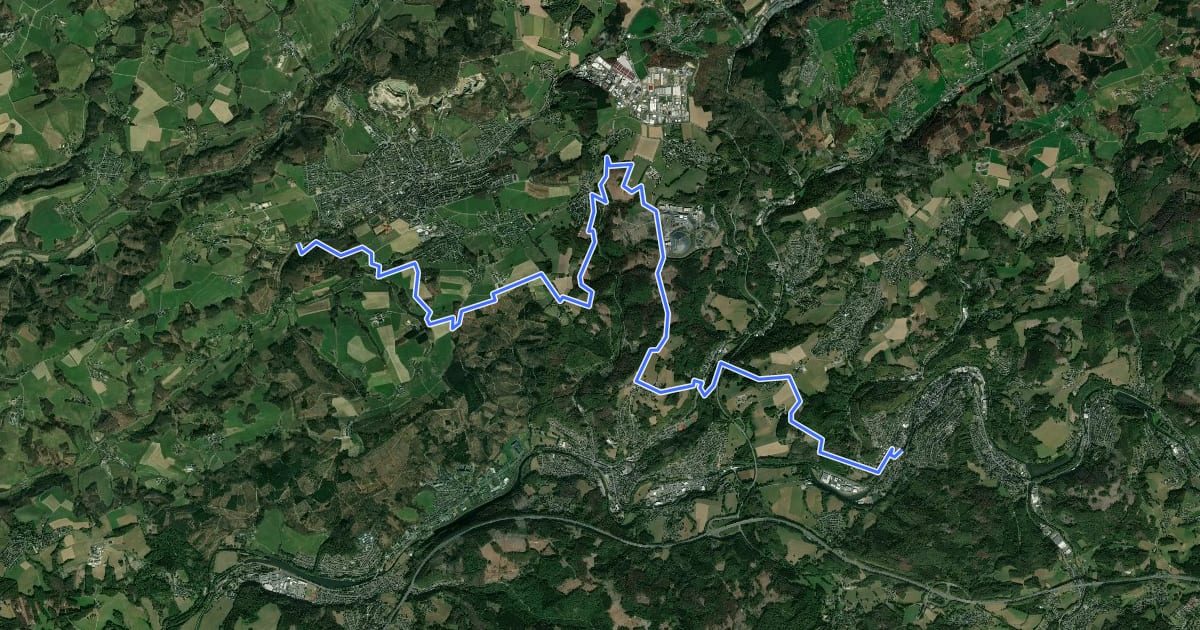 Маршрут Bergischer Panoramasteig Etappe 01 на спутниковом снимке
