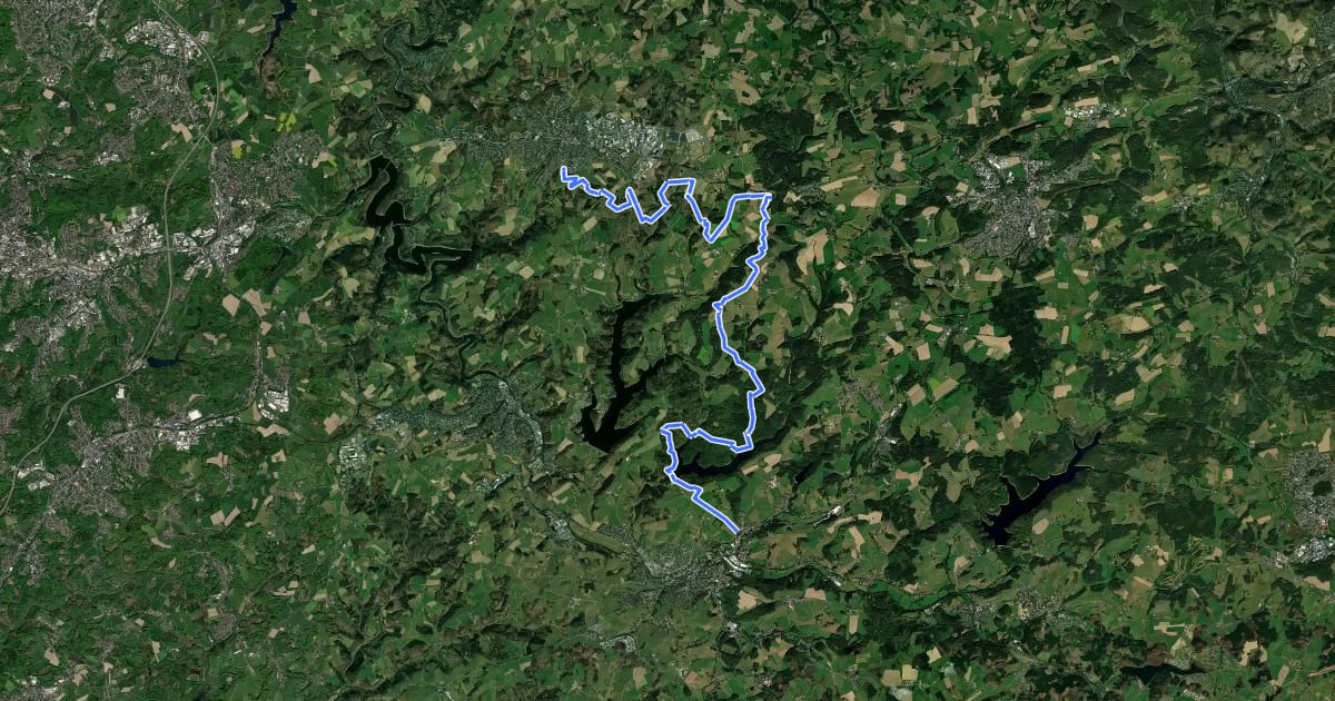 Маршрут Bergischer Panoramasteig Etappe 05 на спутниковом снимке