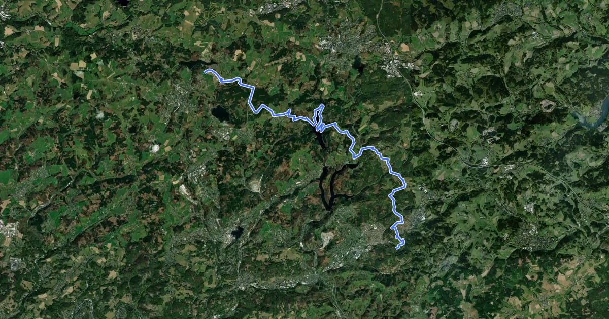 Маршрут Bergischer Panoramasteig (Etappe 07) на спутниковом снимке
