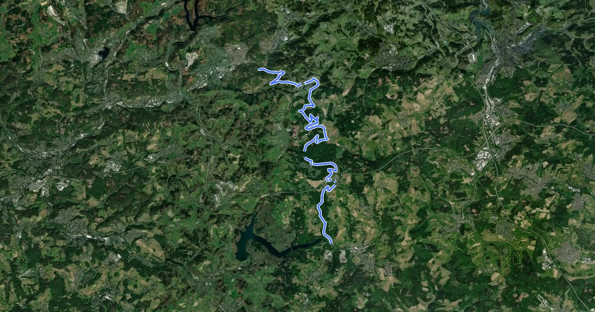 Маршрут Bergischer Panoramasteig (Etappe 08) на спутниковом снимке