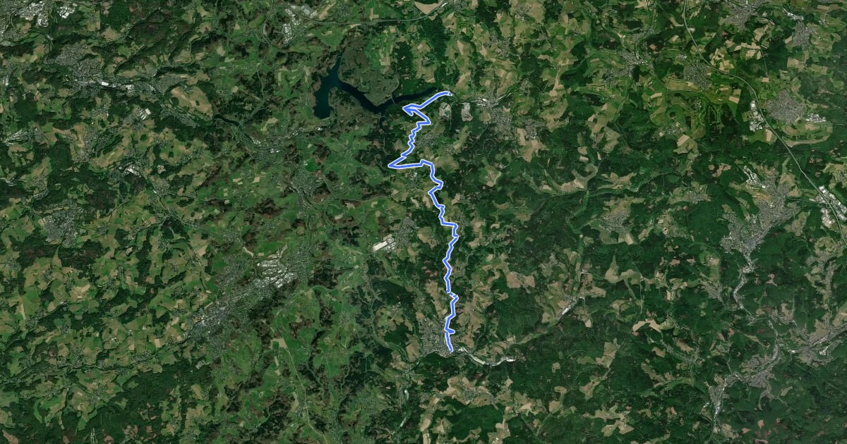 Маршрут Bergischer Panoramasteig (Etappe 09) на спутниковом снимке