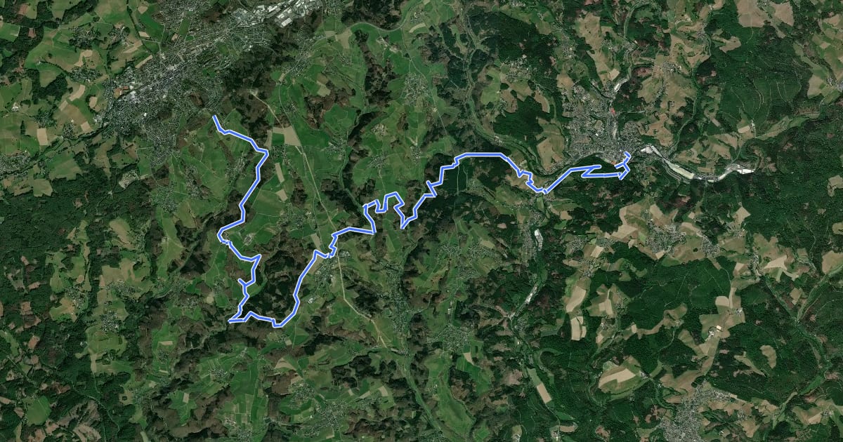 Маршрут Bergischer Panoramasteig (Etappe 10) на спутниковом снимке