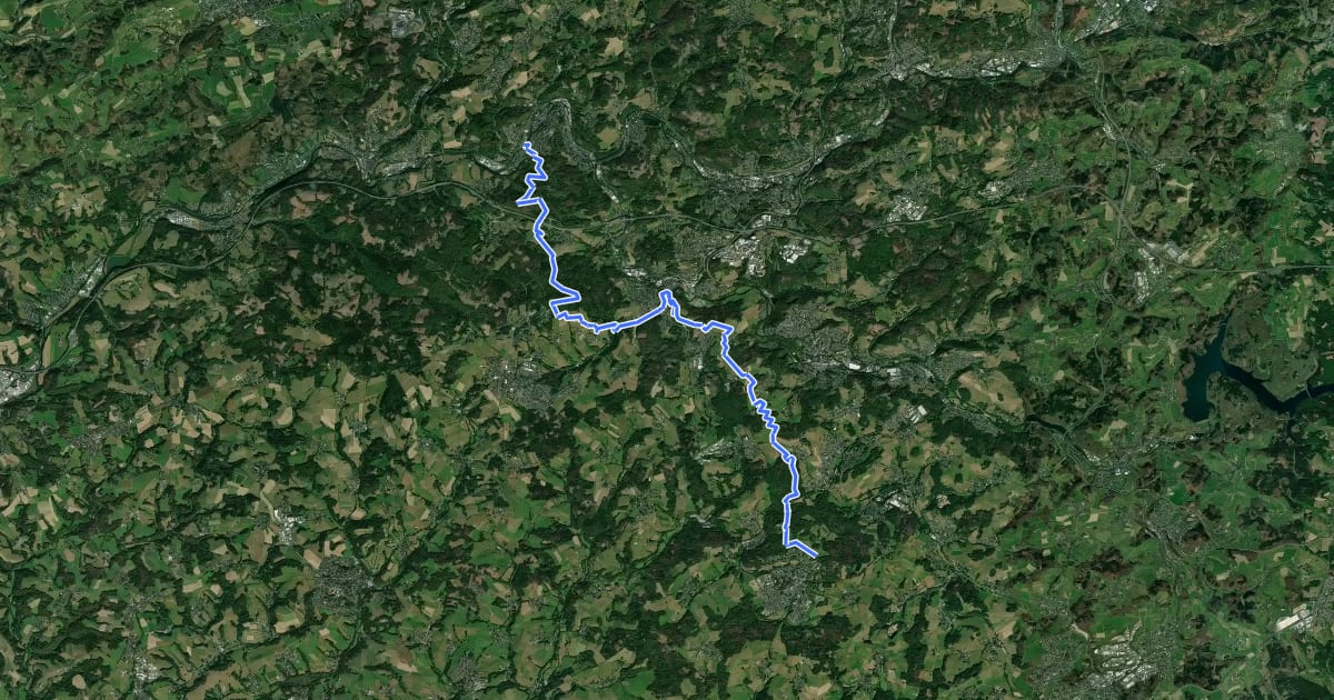 Маршрут Bergischer Panoramasteig (Etappe 12) на спутниковом снимке