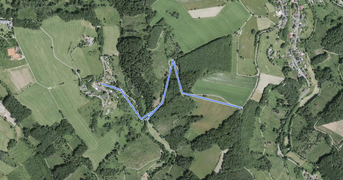 Маршрут Bergischer Panoramasteig (Zustieg Rom) на спутниковом снимке