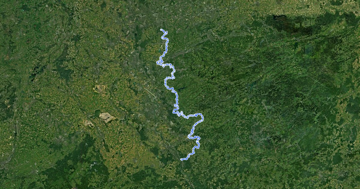 Маршрут Bergischer Weg на спутниковом снимке