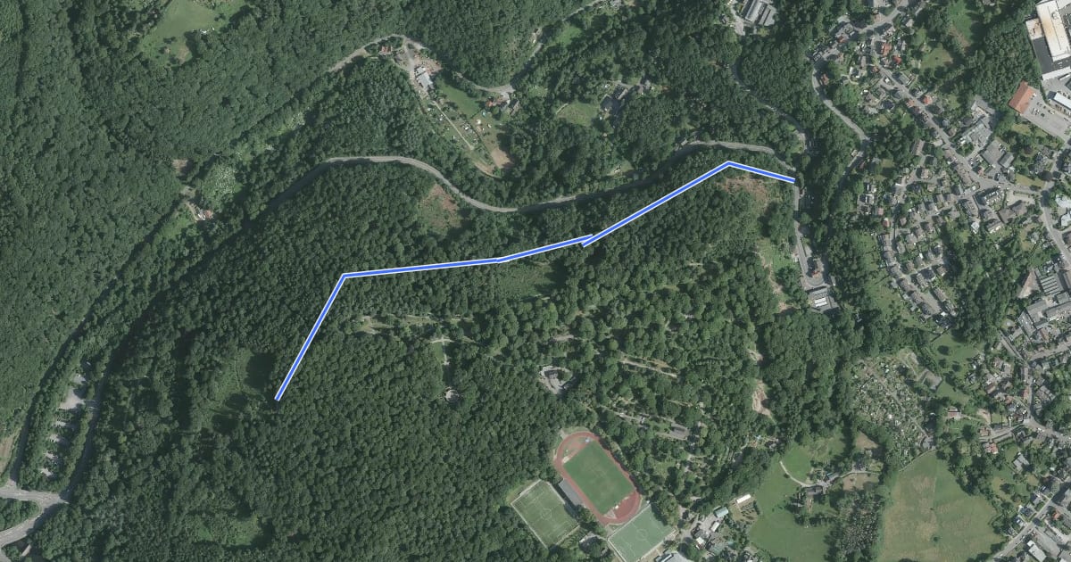 Маршрут Bergischer Weg Zuweg Güldenwerth на спутниковом снимке