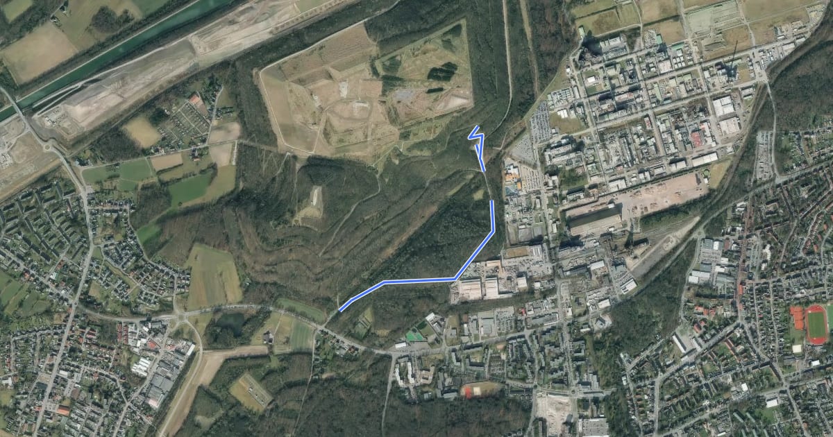 Маршрут Bergkamen Rundweg A6 на спутниковом снимке