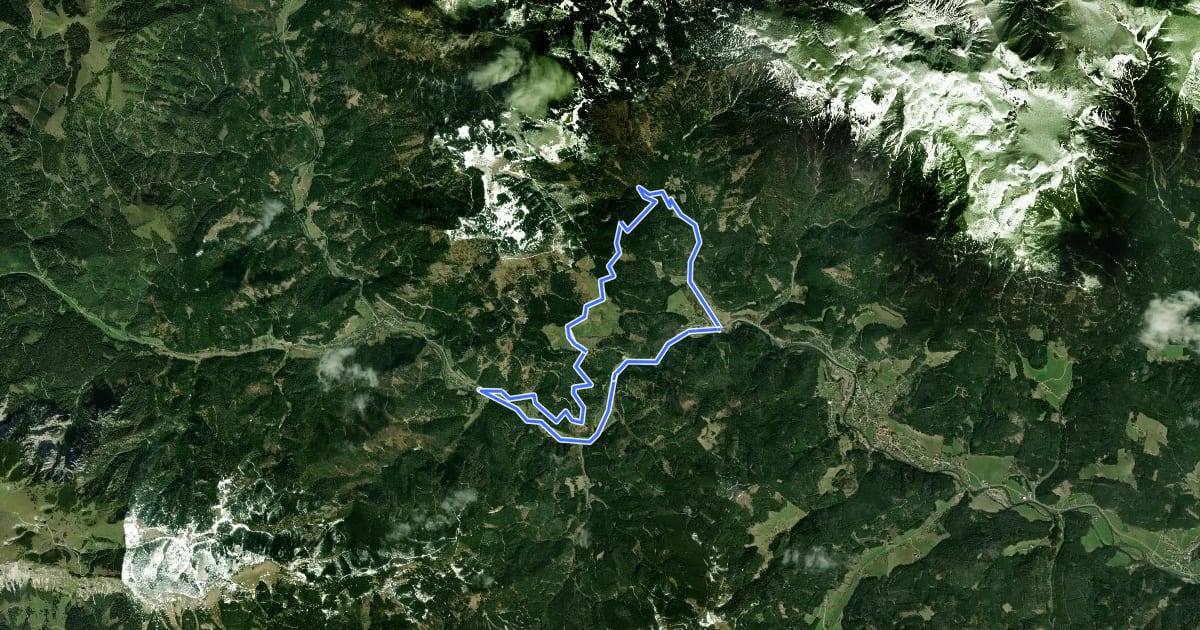 Маршрут BergRadlRunde Falkensteinalm на спутниковом снимке
