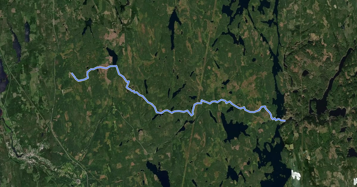 Маршрут Bergslagsleden Etapp 1 на спутниковом снимке
