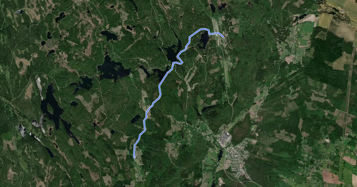 Маршрут Bergslagsleden Etapp 10 на спутниковом снимке