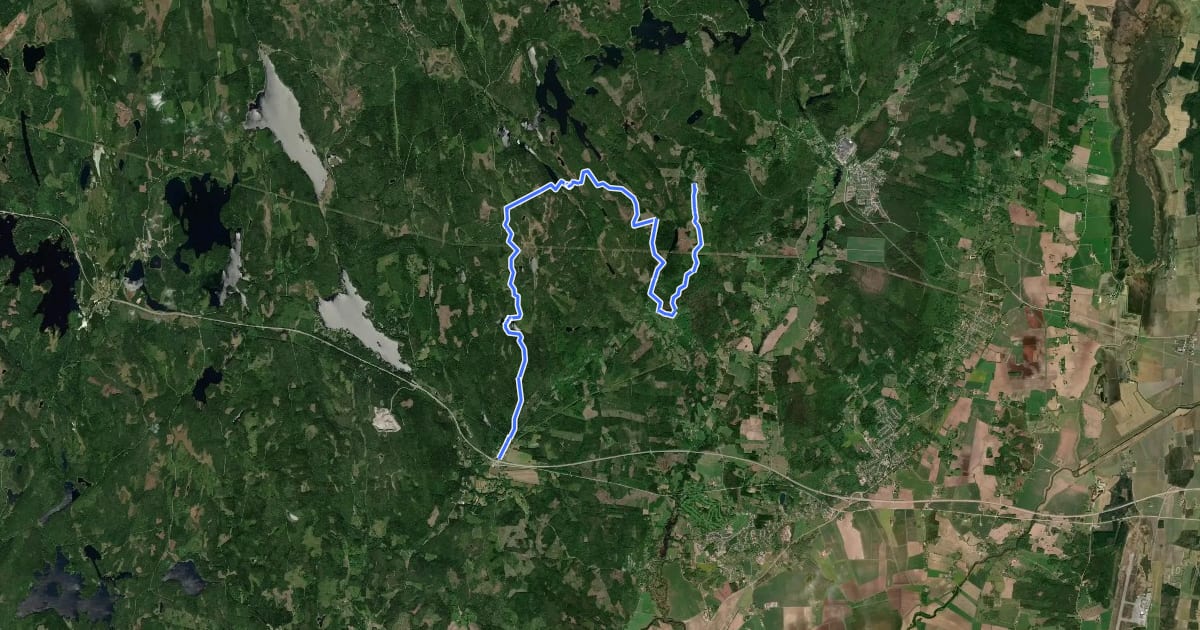 Маршрут Bergslagsleden Etapp 11 на спутниковом снимке