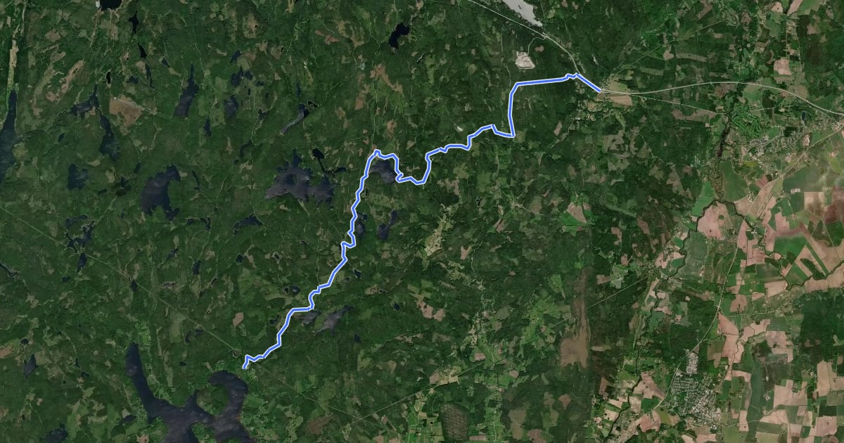 Маршрут Bergslagsleden Etapp 12 на спутниковом снимке