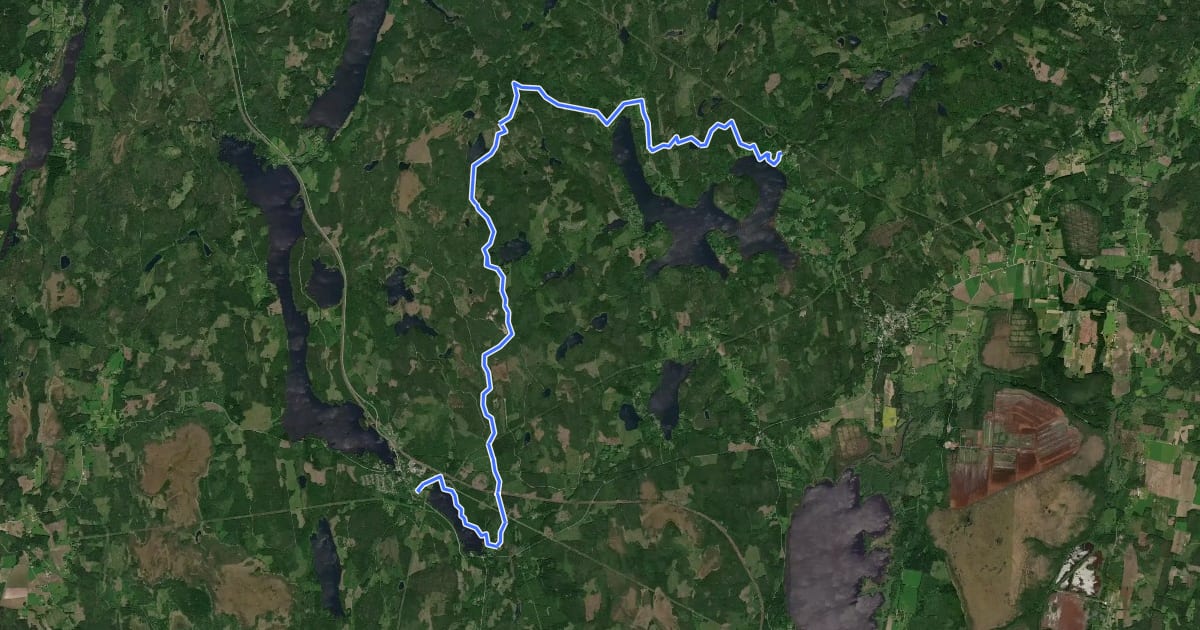 Маршрут Bergslagsleden Etapp 13 на спутниковом снимке