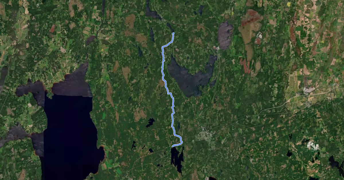 Маршрут Bergslagsleden Etapp 14 на спутниковом снимке